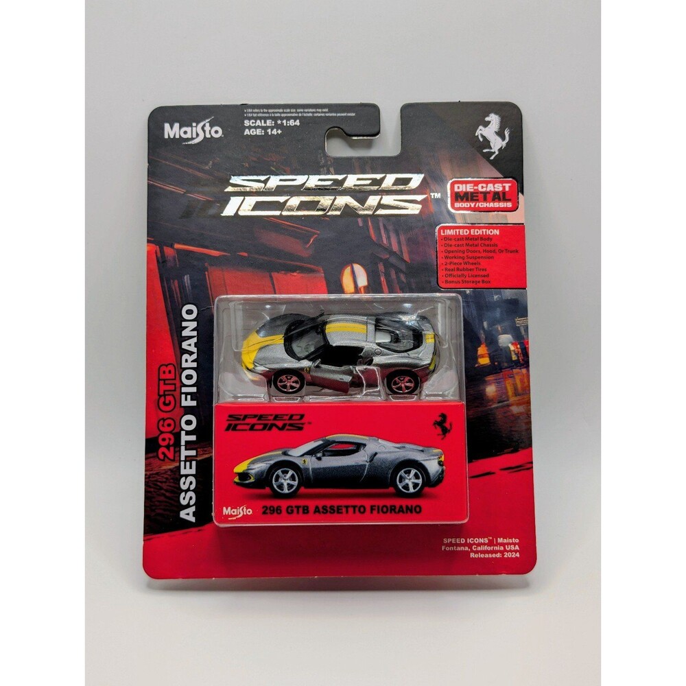 MajoretteMaisto Speed Icons Ferrari 296 GTB Assetto Fiorano 1:64 Diecast Metal 2